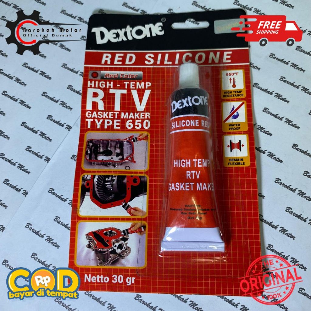 LEM DEXTONE BLACK - RED SILICONE LEM HITAM - MERAH DEXTONE SILICONE.