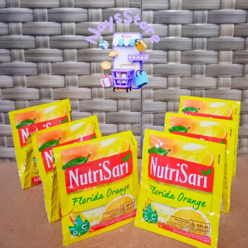 

NUTRISARI FLORIDA ORANGE 1Renceng / 10 SACHET MINUMAN BUAH VITAMIN C & D ORIGINAL 100%