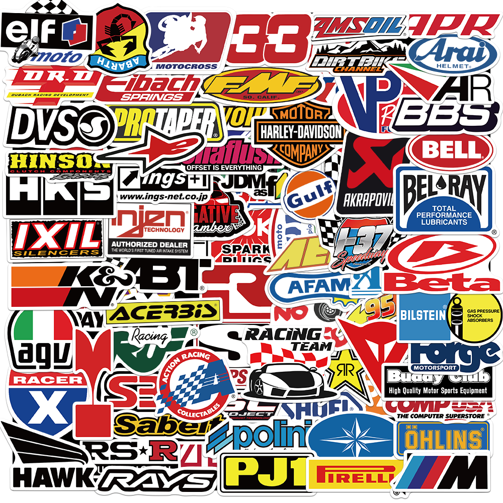 

COD motor brand Stiker balap motor LOGO Anti Air Stikers Berperekat Waterproof sticker decal buat Motor Helm Buku Journal Koper Casing HP Laptop Botol Minum