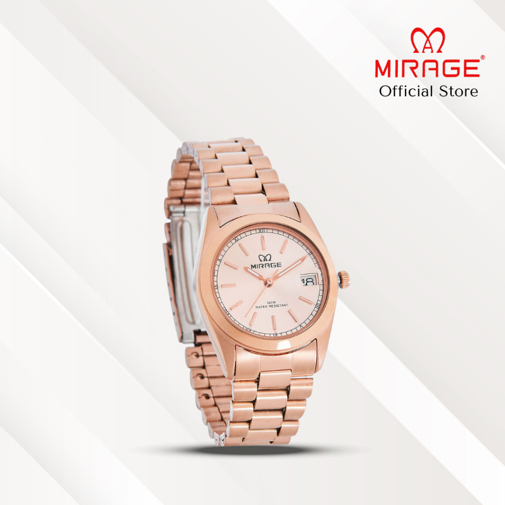 Mirage Jam Tangan Pria Analog TS 195 M Rose Gold Original Stainless