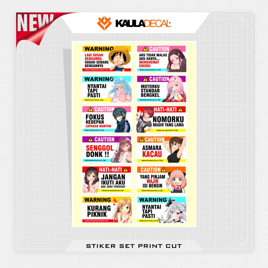 

STICKER PACK VINYL / MOTIF WARNING / STIKER SET / HP LAPTOP / HELM / BRAND / INTIP / WATERFROOF