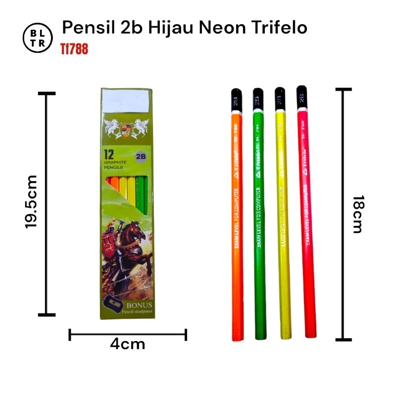 

PAK //PENSIL 2B HIJAU NEON TRIFELO HITAM (TF788) /FREE RAUTAN /NEW ORIGINAL