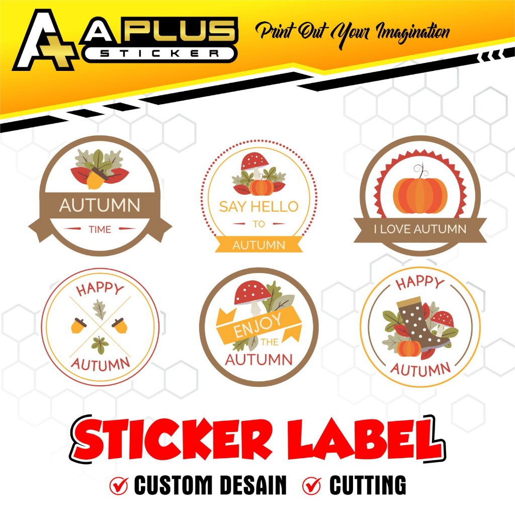 Cetak Sticker Label Custom Vinyl/Label kemasan A3 (Cutting)