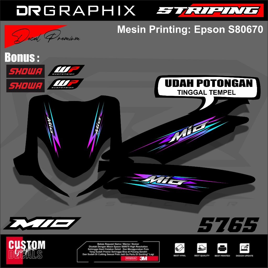 STICKER MOTOR KEREN STRIPING YAMAHA MIO SPORTY MALAYSIA
