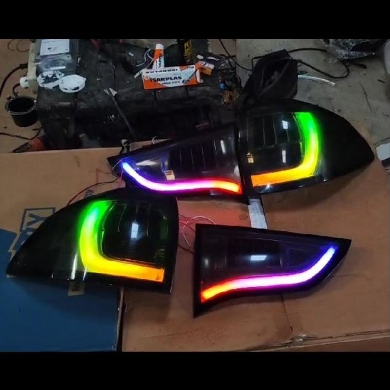 Stoplamp Custom Pajero lama Full  RGB Mika Smoke