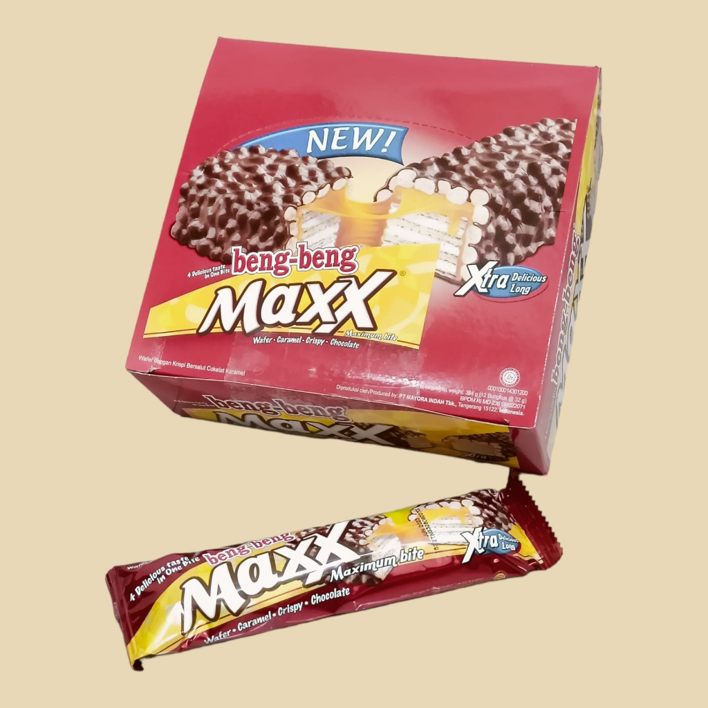 

Beng Beng MAXX 1 box isi 12 @32gr WAFER CHOCOLATE BENG BENG SG