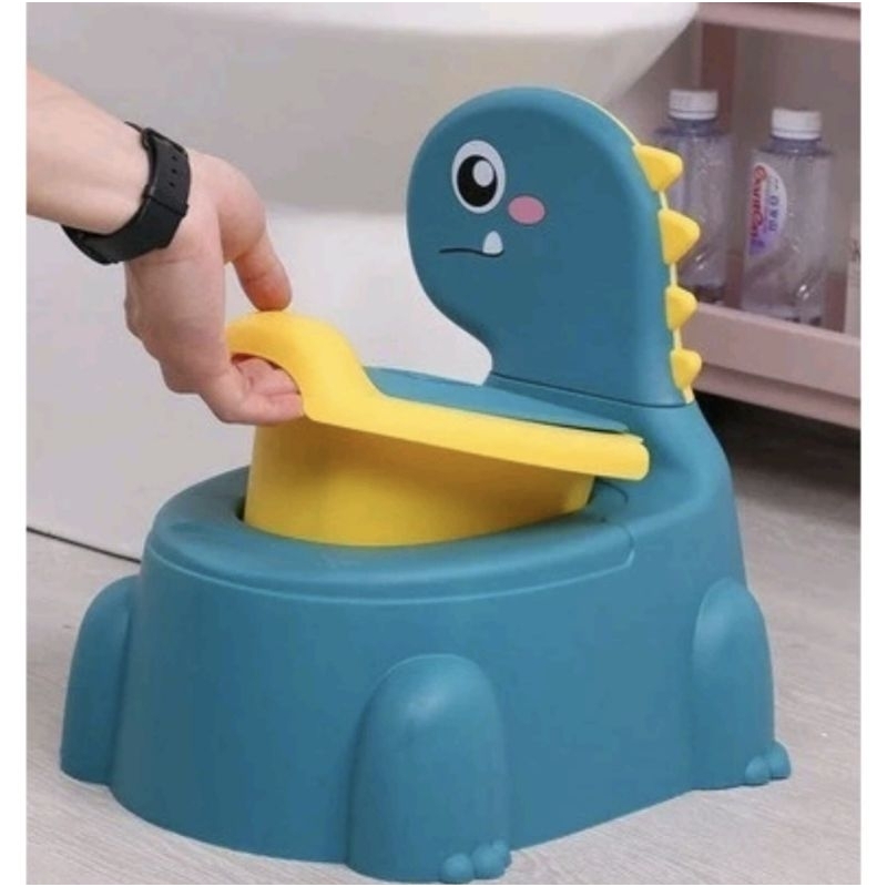 PISPOT ANAK POTTY TRAINING DUDUK HANDLE DINO KARAKTER MELATIH PIPIS PEE POPOK PAMPERS BUANG AIR KIDS