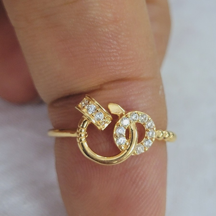 cincin model love paku ad mata variasi 1 emas 70 % 70% 700 16k