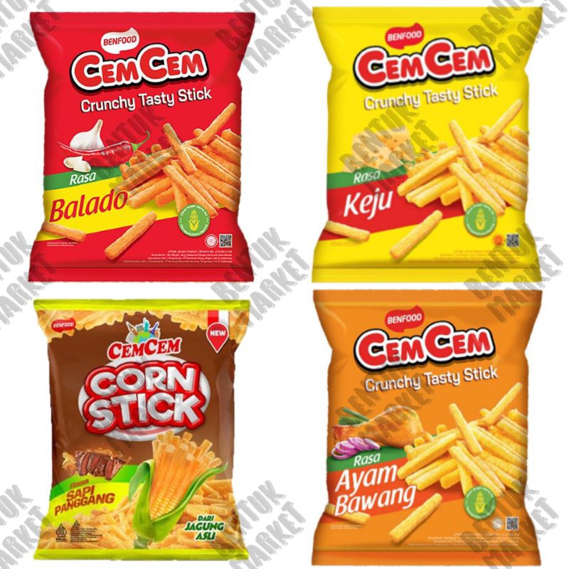 

CEMCEM Stick Rasa Balado 60gr / CEMCEM Stick Rasa Keju / CEMCEM Corn Stick Sapi Panggang / CEMCEM Rasa Ayam Bawang / Cemilan Instan / Snack