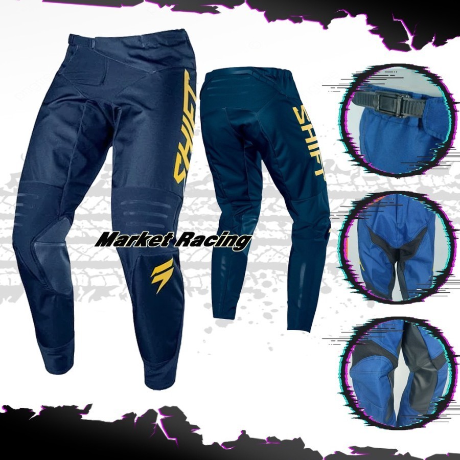 Celana Cross Trail KUNING BIRU (Celana Saja) Pakaian Jersey Jerset pants Motocross Cros Motor Advent
