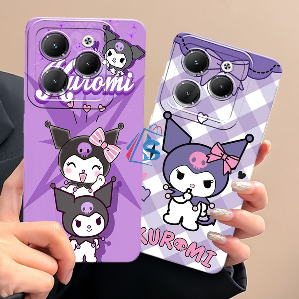 [SHARK CASE] Softcase INFINIX HOT 40/HOT 40 PRO Motif Kuromi Sanrio Purple - Casing Infinix - Cesing