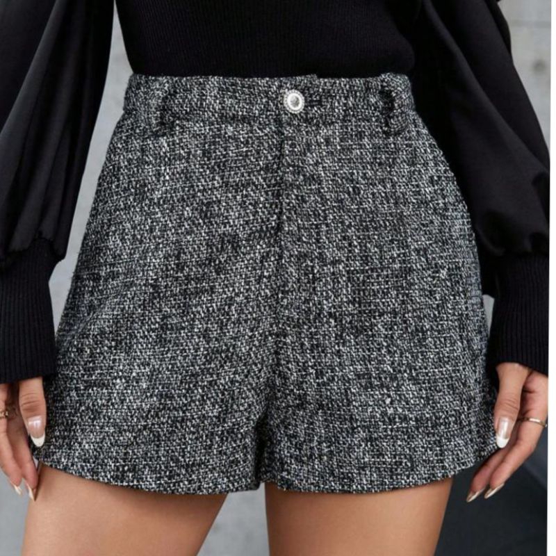 Black Tweed Short Pants 74704 (SALE)