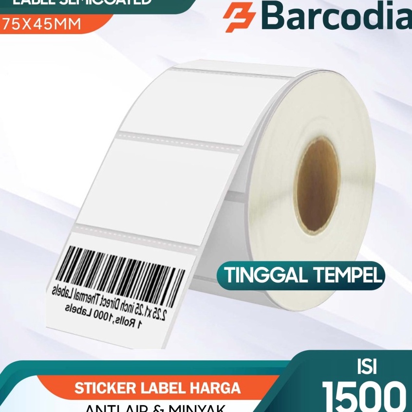 

Terjangkau LABEL BARCODE 75 X 45 1 LINE KES STICKER LABEL SEMICOATED 75x45mm