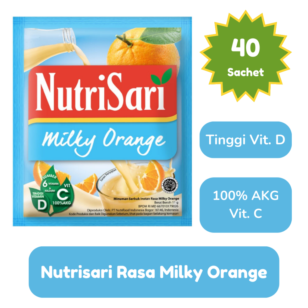 

NUTRISARI Milky Orange Rasa Jeruk Susu 40 Sachet