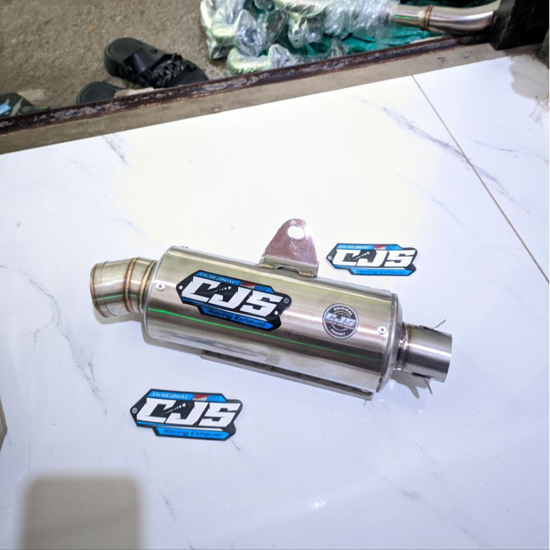 PROMO KNALPOT CJS BULAT 20CM INLET 38MM SUARA adem