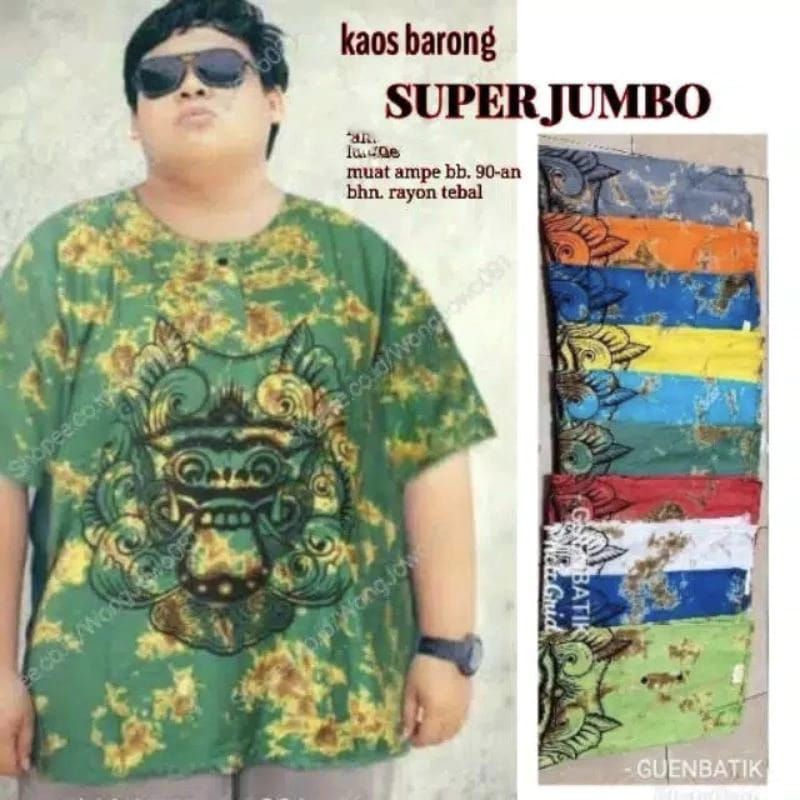 Kaos Barong Super Jumbo XXL LD 130cm / Baju Barong Jumbo XXL / Kaos Barong / Kaos Bali / Kaos Bali W