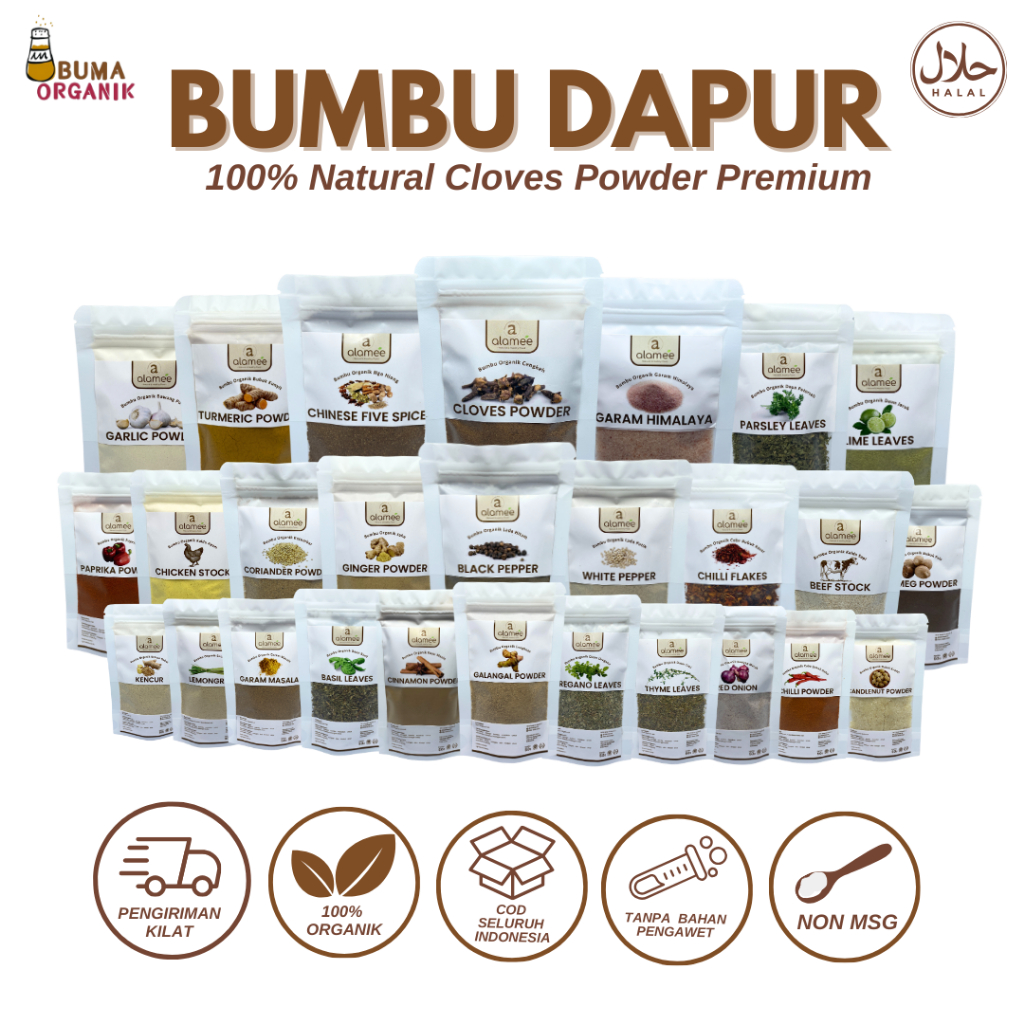 

Bumbu dapur lengkap Bawang Merah bawang putih Garam Himalaya garam masala Jahe Kaldu Bubuk kaldu ayam kaldu sapi Gohyong Ngohiong Paprika Masala Rosemary Kemiri Bombay lada hitam lada putih ketumbar kunyit kencur kemiri cabe bubuk sereh basil timi thymi