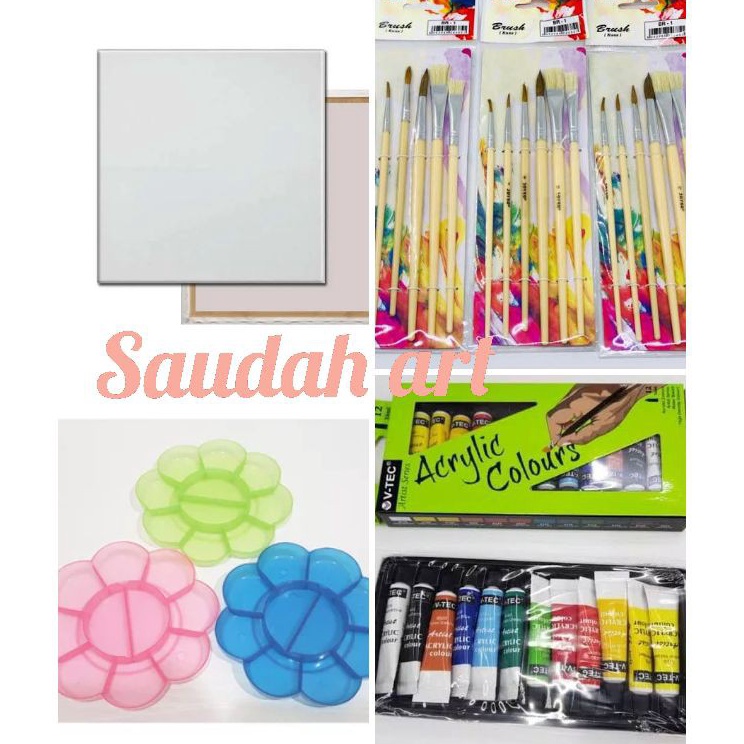 

Best Seller Paket Kanvas Lukis kanvas 2x2kuaspaletcat akrilik