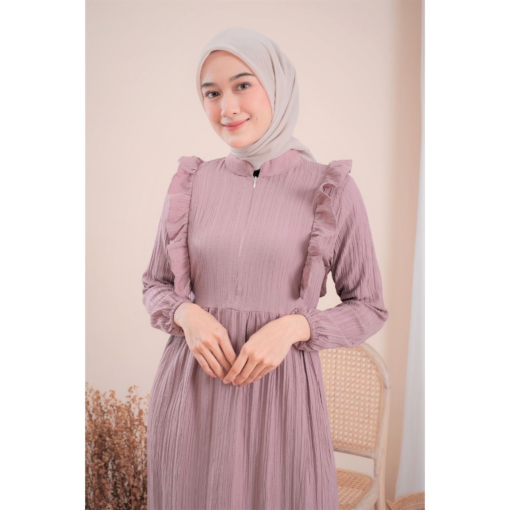 Letisa Dress Wanita Kekinian Baju Gamis Dewasa Terbaru Bahan Ladycrush Premium-7