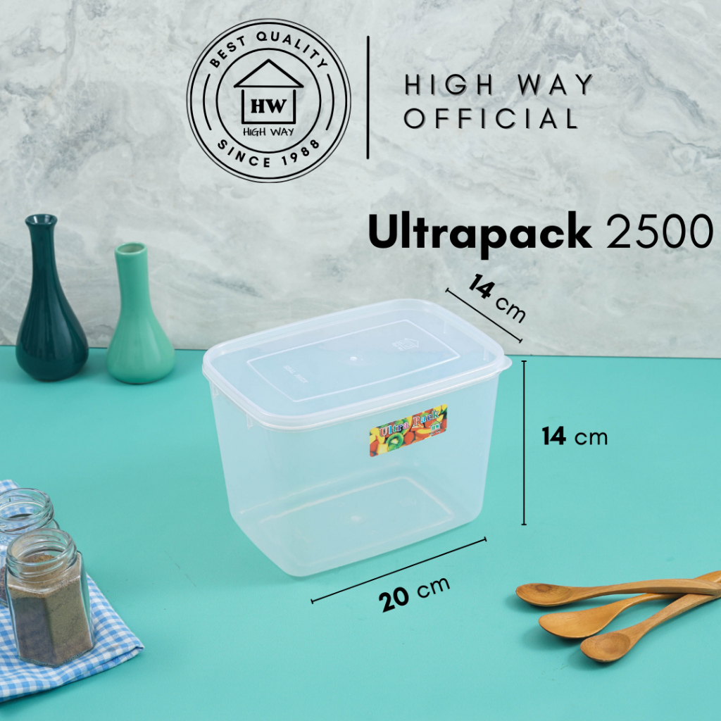 HIGH WAY - Ultrapack 2500ml Sealware Plastik Kecil Set Tanpa Sekat Wadah Tempat Donat Kotak Penyimpa