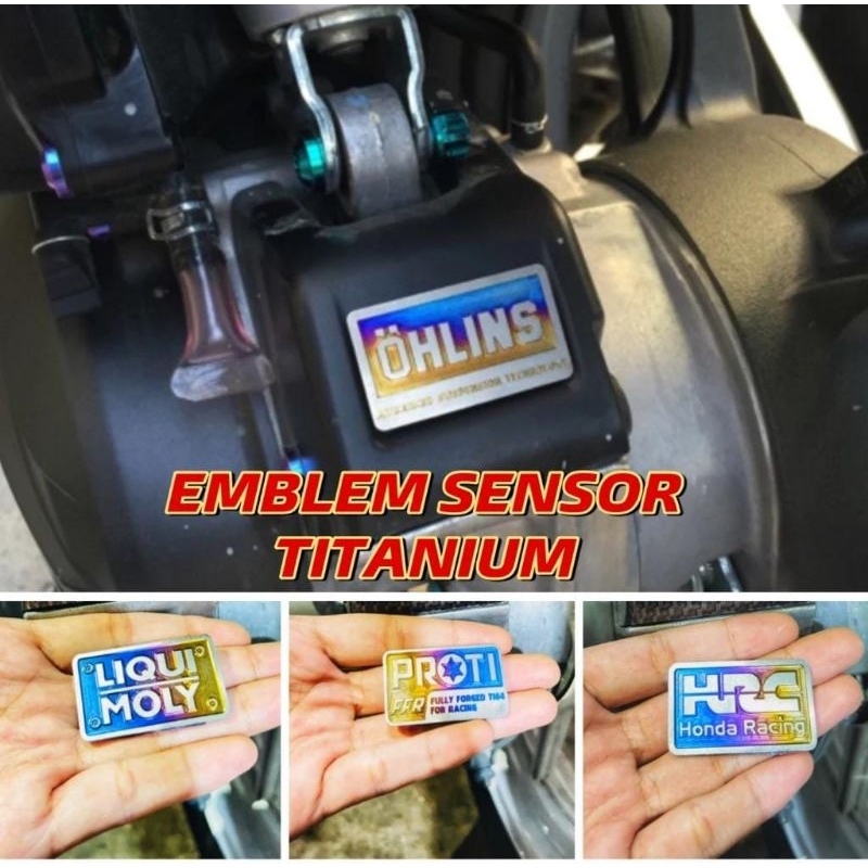 emblem titanium sensor belakang vario 125 150 beat pcx emblem sensor stainless