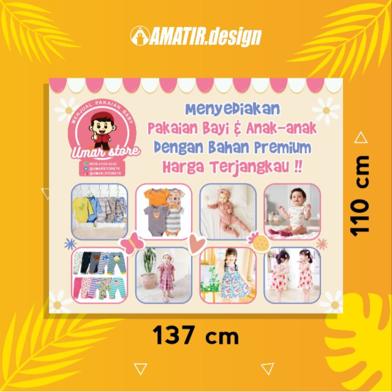 BANNER TOKO BAJU ANAK-ANAK (110x137 cm)