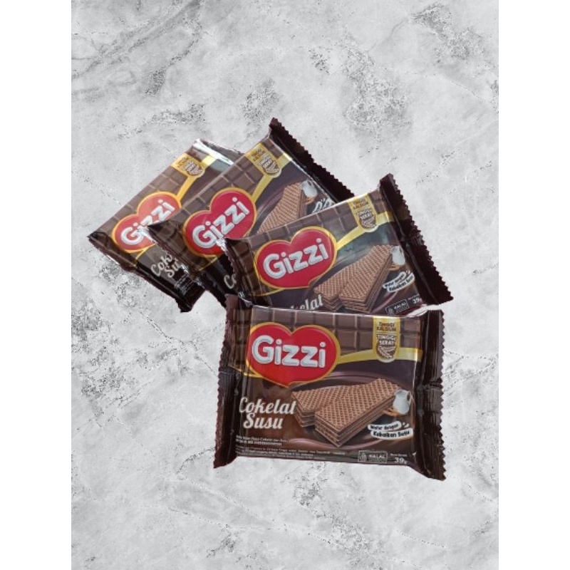 Wafer Gizzi Per Pack Isi 10pcs@39gr//Wafer Coklat Gizzi