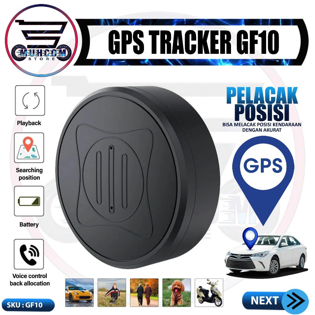 GF10 Alat Pelacak GPS Mini Tracker Pencari Pemantau Monitoring Pelacakan Jejak Lokasi Posisi Dan Rek