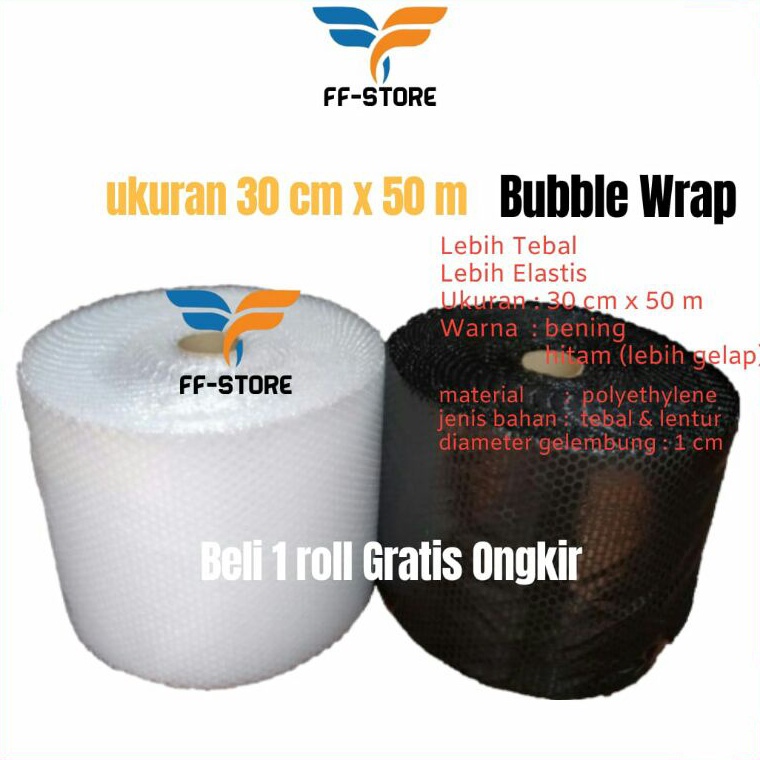 

Real produk 5Mx3CM Bubble Wrap Hitam Bening Roll 3 cm x 5 m Tebal Premium Ekonomis Murah Gosend Grab Bandung