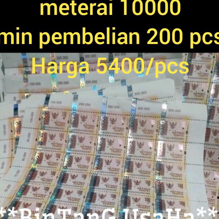 

Pasti Tertarik meterai 1 minimal pembelian 2 pcs