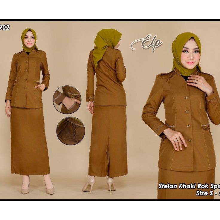 C6369 SERAGAM PEMDA GURU BAJU DINAS BAJU ASN MODEL 92 SETELAN ROK SPANROKACELANA PANJANG KATUNFREE H