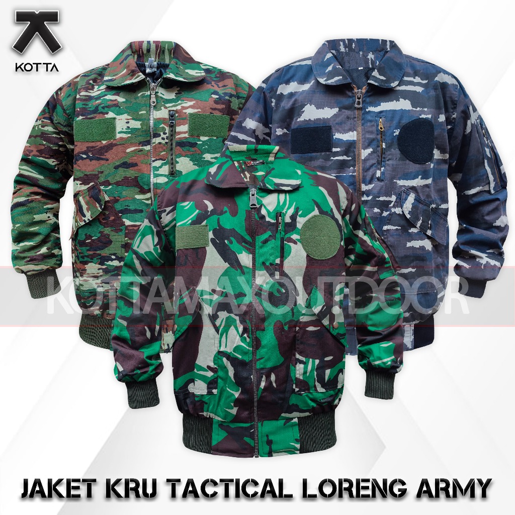 JAKET BOMBER LORENG TNI TERBARU - JAKET KRU LORENG TNI NKRI TERBARU - JAKET LORENG MALVINAS PASKHAS 