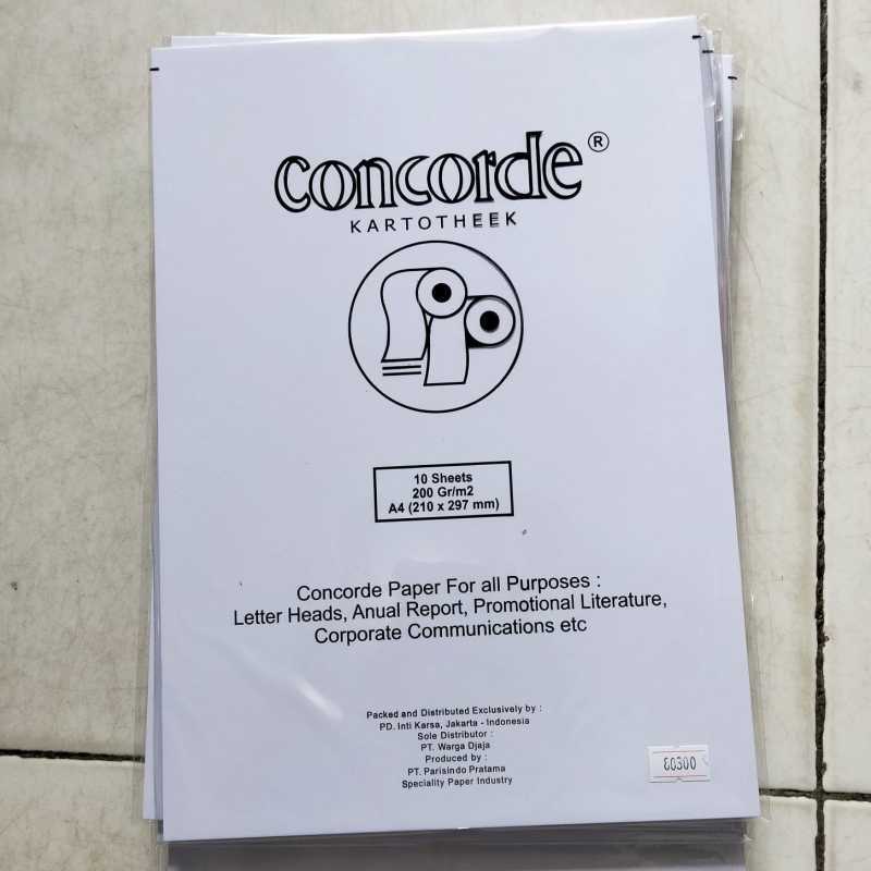 

Kertas Concorde 90 gram ukuran F4 per pack Isi 20 Lembar