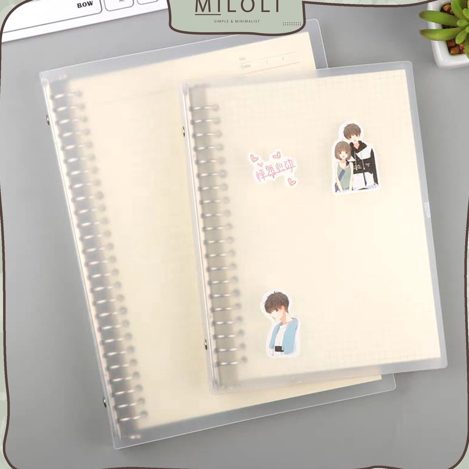 

Best Product MILOLI 26 RING BINDER B5 Transparant Cover Binder Matte Not Aesthetic E55