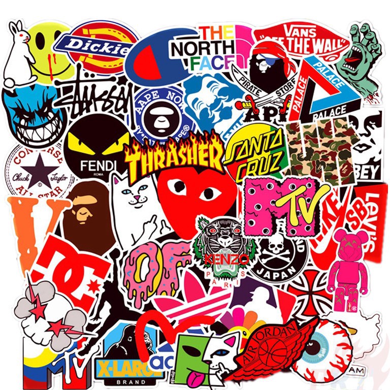 

Hemat Banget 5 pcs STIKER LOGO hypebeast graffiti Sticker Vinyl Laptop Waterproof DIY HP motor helm mobil ipad tablet
