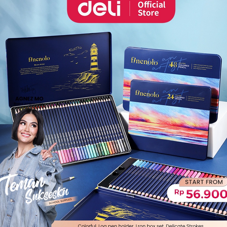 

Stok baru Deli Colored Pencil Pensil Warna 24 36 48 72 Warna Lebih Panjang Teknologi Hybrid EC122