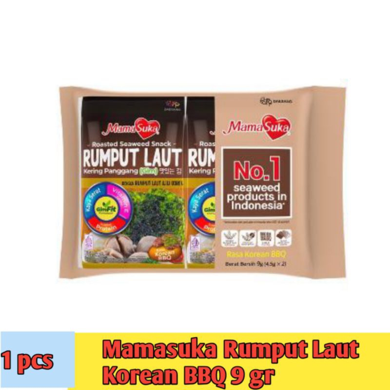 

mamasuka rumput laut panggang korean Bbq 9 gr
