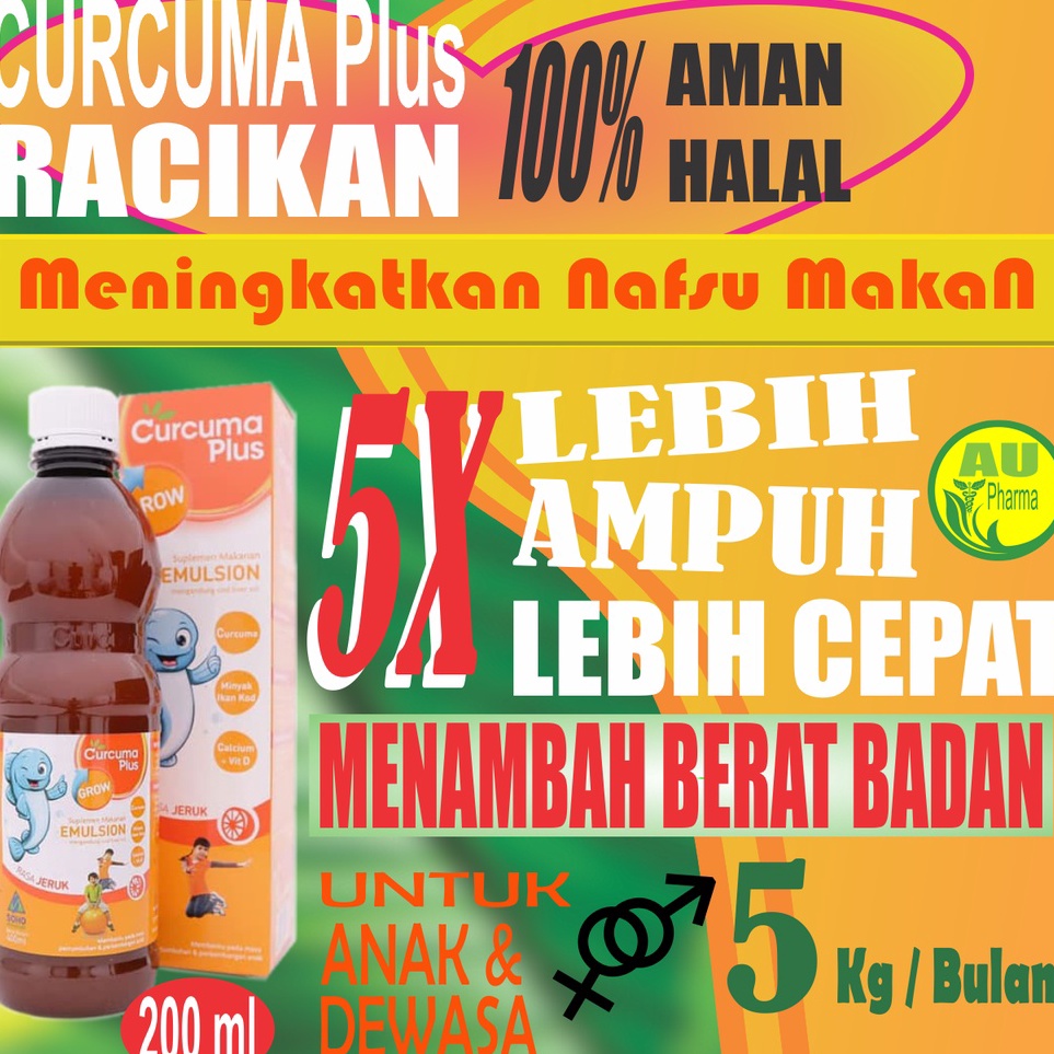 Curcuma plus racikan vitacino penambah nafsu makan dan penggemuk anak