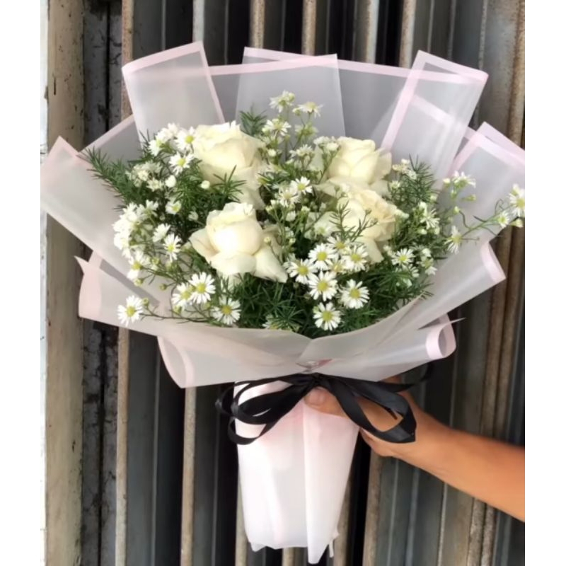 bunga baket mawar asli