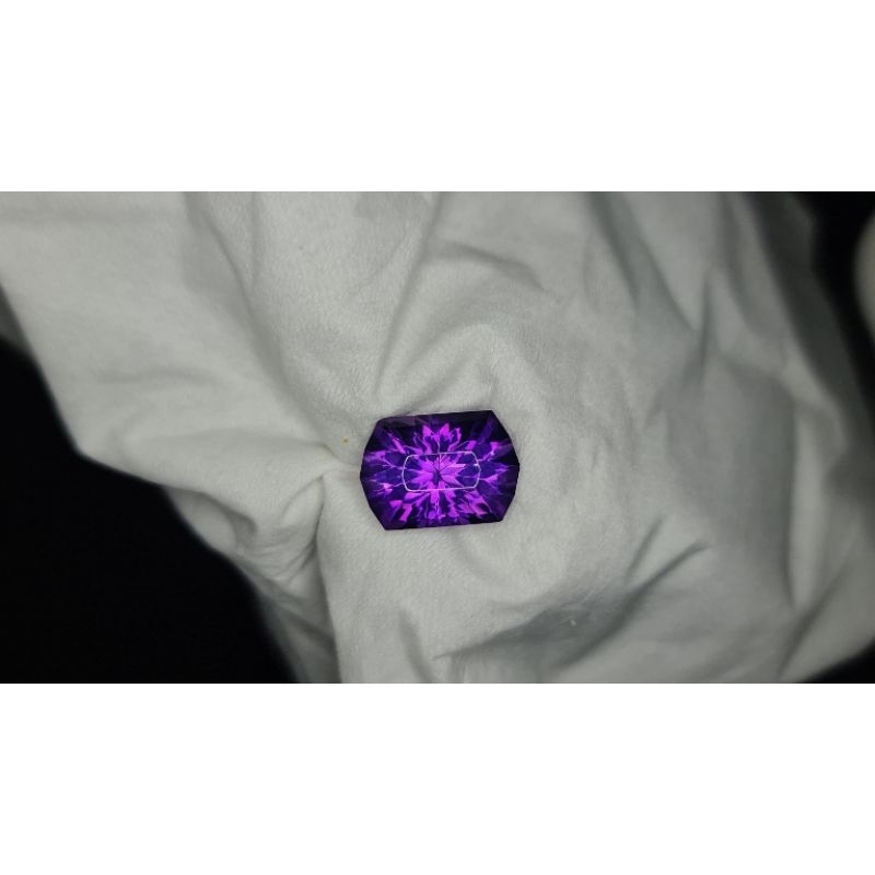 Natural  kecubung Amethyst Quartz bungur tanjung facet cutting cushion custom cut mewah