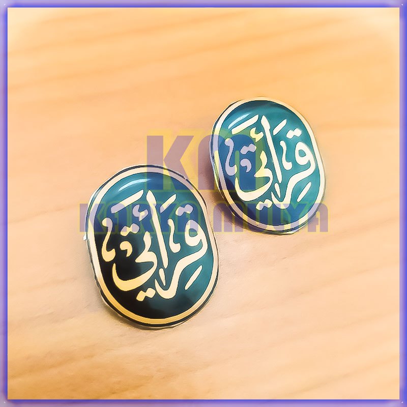 Lencana Bros Qiroati Pin Qiroati Oval Pin Bros Qiroati Aluminium Model Oval  - Karya Mulya