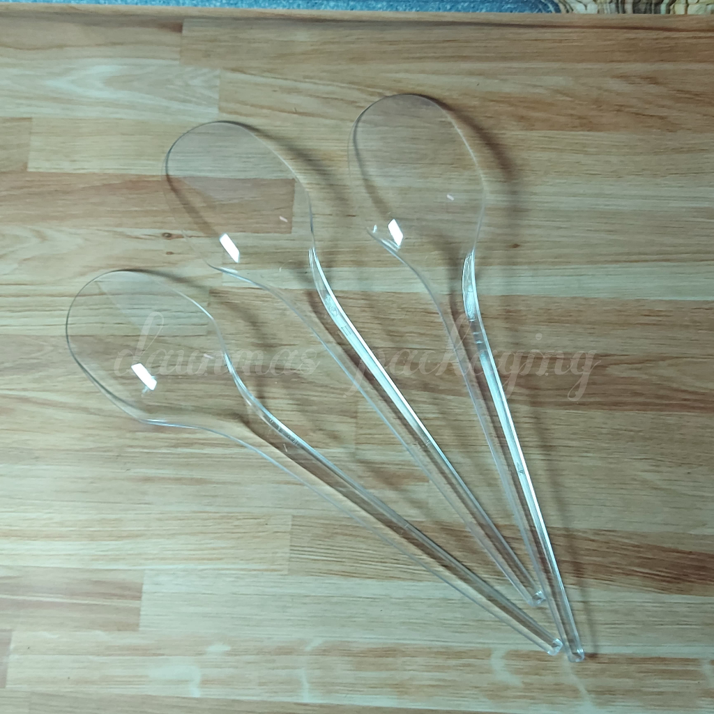Sendok Plastik VICTORY Bening Sendok Makan Bening [100pcs]