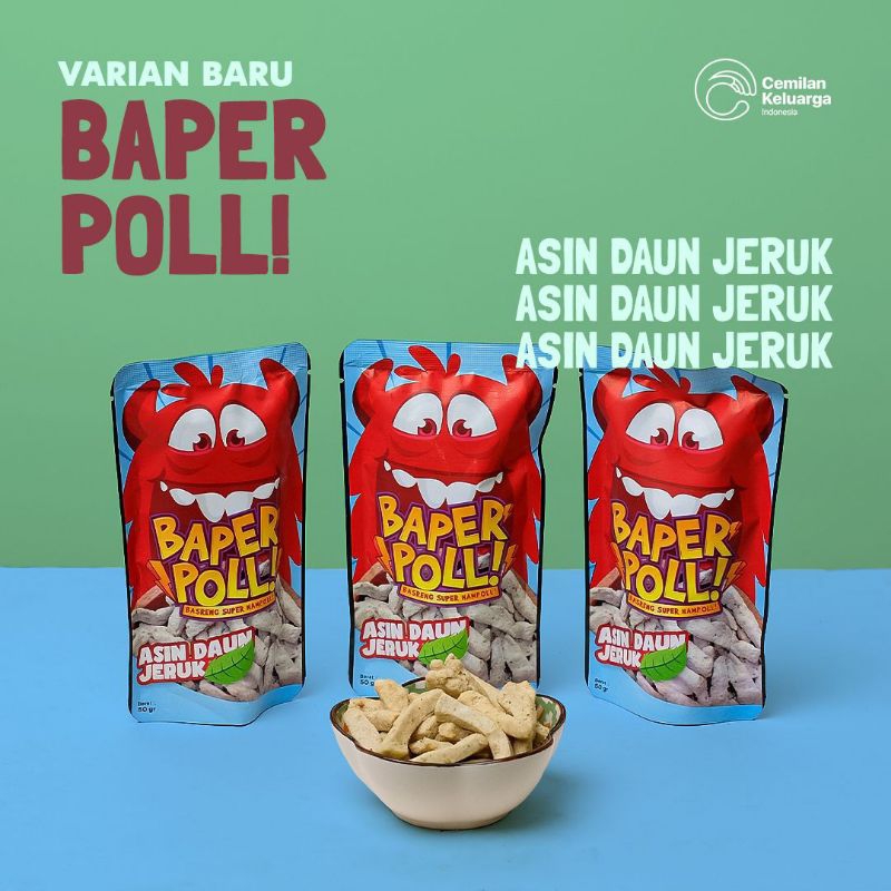 

Basreng baper pol cemilan keluarga indonesia isi 50gram varian ASIN DAUN JERUM Cekelin