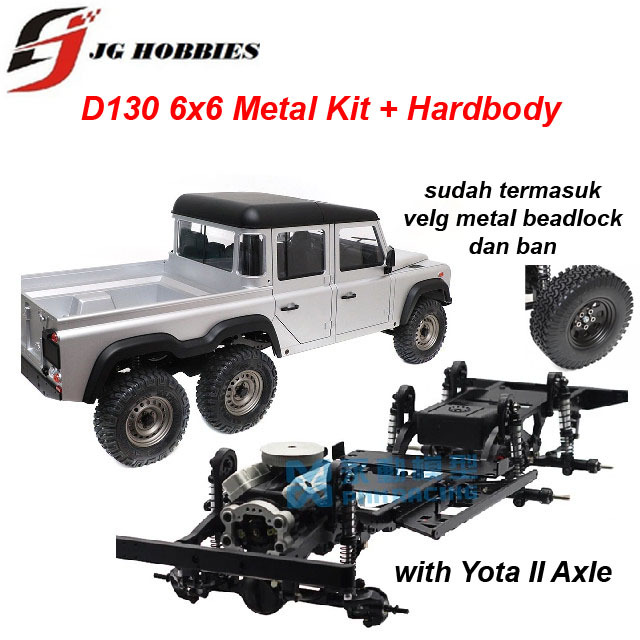 Defender D130 Metal Chassis Kit 6x6 6wd JG Hobbies Hard Body Hardbody 1/10 Full Metal Rc car adventu