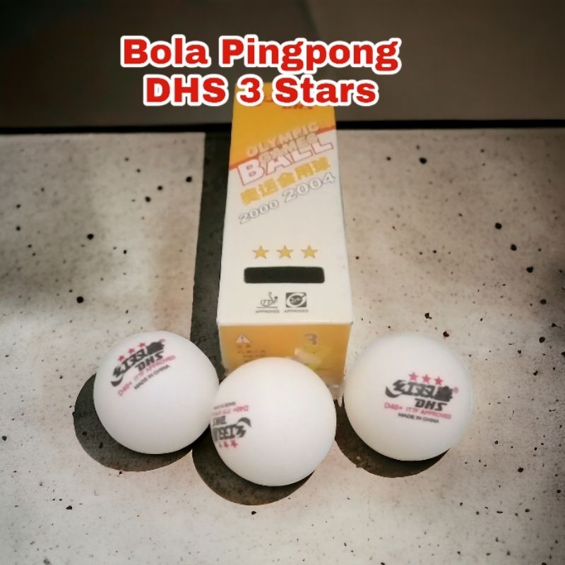 Bola Pingpong DHS 3 Stars isi 3 Putih