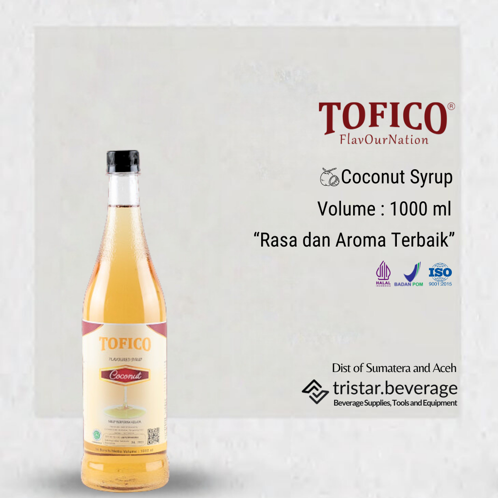 

Tofico Coconut Syrup - Sirup Premium Rasa Kelapa 1000 ml