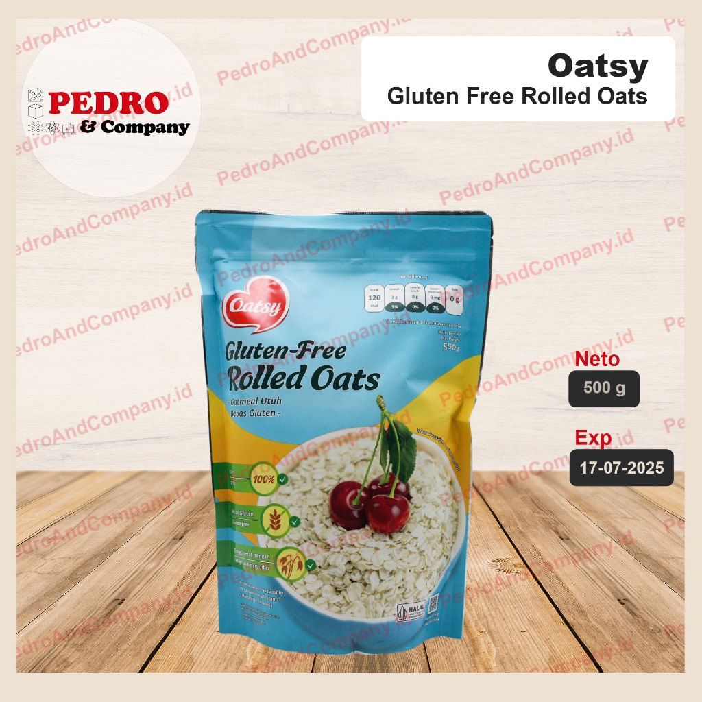 

Oatsy gluten free ROLLED OATS 500 gram sarapan oatmeal utuh sehat halal oat