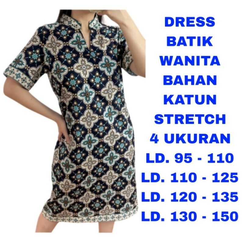 WK DRESS BATIK WANITA LD. 90 LD. 100 LD. 110 LD. 120 LD. 130 LD. 140 LD. 150BAJU FORMAL KERJA SERAGA