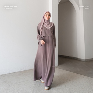 HAYNA Riona Dress (Mauve) - Daily Dress Busui Friendly Gamis Wanita Muslim