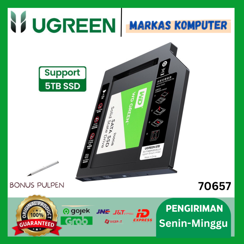 Ugreen SATA HDD SSD Caddy for 9.5mm Notebook Tray 70657